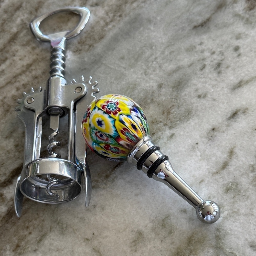 Vintage Millefiori Murano Style Multicolor Glass Bottle Stopper - Picture 5 of 9